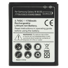 Load image into Gallery viewer, 1700mAh Replacement Battery for Galaxy W i8150 / T759 / S5820 / S5690 / S8600