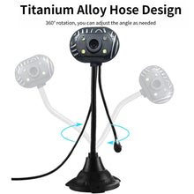 Load image into Gallery viewer, 5.0 Mega Pixels USB 2.0 Driverless PC Camera / Webcam with MIC and 4 LED Lights, Cable Length: 1.1m
