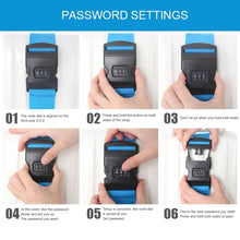 Load image into Gallery viewer, Luggage Strap Cross Belt Adjustable Packing Band Belt Strap with Password Lock for Luggage Travel Suitcase
