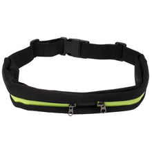 Load image into Gallery viewer, Sports Waterproof Elastic Waist Bag Two Pockets Fanny Pack Zip Pouch, Magenta, Green, Sports+Orange, Blue, Sports+Black