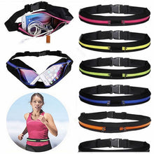 Load image into Gallery viewer, Sports Waterproof Elastic Waist Bag Two Pockets Fanny Pack Zip Pouch, Magenta, Green, Sports+Orange, Blue, Sports+Black