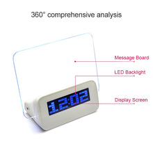 Load image into Gallery viewer, Multifunction LCD Digital Alarm Clock Thermometer + 4-Port USB HUB + Message Board with Blue or Green LCD backlight, USB Message Board