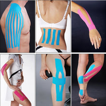 Load image into Gallery viewer, Waterproof Kinesiology Tape Sports Muscles Care Therapeutic Bandage, Size: 5m(L) x 5cm(W), Size: 5mx 5cm Black, Size: 5mx 5cm White, Size: 5mx 5cm Green, Size: 5mx 5cm, Size: 5mx 5cm Red, Size: 5mx 5cm Yellow, Size: 5mx 5cm Orange, Size: 5mx 5cm Blue  ...