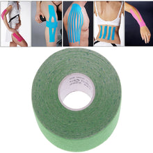 Load image into Gallery viewer, Waterproof Kinesiology Tape Sports Muscles Care Therapeutic Bandage, Size: 5m(L) x 5cm(W), Size: 5mx 5cm Blue, Size: 5m x 5cm Magenta, Size: 5mx 5cm Apricot, Size: 5mx 5cm Black, Size: 5mx 5cm White, Size: 5mx 5cm Green, Size: 5mx 5cm, Size: 5mx 5cm Re...
