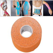 Load image into Gallery viewer, Waterproof Kinesiology Tape Sports Muscles Care Therapeutic Bandage, Size: 5m(L) x 5cm(W), Size: 5mx 5cm White, Size: 5mx 5cm Green, Size: 5mx 5cm, Size: 5mx 5cm Red, Size: 5mx 5cm Yellow, Size: 5mx 5cm Orange, Size: 5mx 5cm Blue, Size: 5m x 5cm Magent...