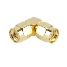 Load image into Gallery viewer, Gold Plated SMA Male to SMA Male Adapter with 90 Degree Angle, SMA Male to Male
