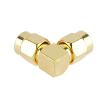 Load image into Gallery viewer, Gold Plated SMA Male to SMA Male Adapter with 90 Degree Angle, SMA Male to Male