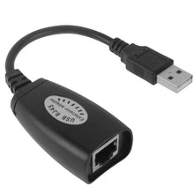 Load image into Gallery viewer, USB 2.0 CAT5 / CAT5E / CAT6 RJ45 to 4 USB Ethernet Extender LAN Extension Cable Repeater Adapter, 4 Ports USB