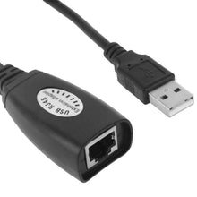 Load image into Gallery viewer, USB 2.0 CAT5 / CAT5E / CAT6 RJ45 to 4 USB Ethernet Extender LAN Extension Cable Repeater Adapter, 4 Ports USB