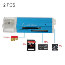Load image into Gallery viewer, 2 PCS Multi All in 1 USB 2.0 Micro SD SDHC TF M2 MMC MS PRO DUO Memory Card Reader