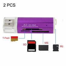 Load image into Gallery viewer, 2 PCS Multi All in 1 USB 2.0 SDHC TF M2 MMC MS PRO DUO Memory Card Reader