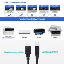 Load image into Gallery viewer, USB 2.0 Printer Extension AM to BM Cable, Length: 3m, Length: 3m