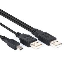 Load image into Gallery viewer, 2 in 1 USB 2.0 Male to Mini 5pin Male + USB Male Cable, Length: 80 cm, USB 2.0 AM to USB+Mini USB