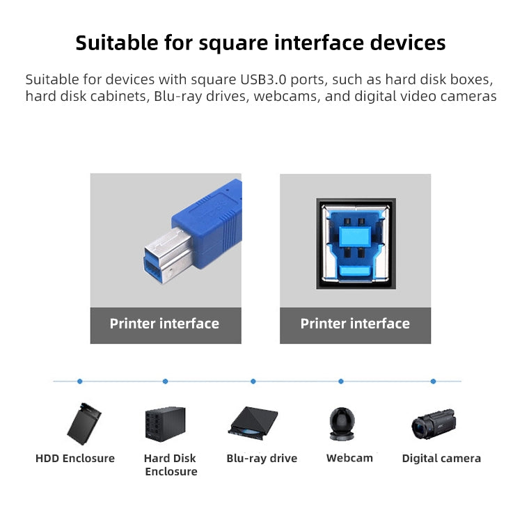 USB 3.0 A Male to B Male Extension / Data Transfer / Printer Cable,  Length: 5m, Length: 60cm, Length: 1.5m, Length: 3m, Length: 5m