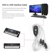 Load image into Gallery viewer, USB to MIDI Interface Electric Piano Converter Adapter Cable, Length: 1.8m