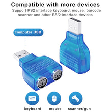 Load image into Gallery viewer, USB Male to PS/2 Female Adapter for Mouse / Keyboard, USB Male to 2 PS/2 Female