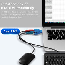 Load image into Gallery viewer, USB Male to PS/2 Female Adapter for Mouse / Keyboard, USB Male to 2 PS/2 Female