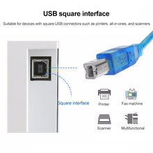 Load image into Gallery viewer, Normal USB 2.0 AM to BM Cable, with 2 Core, Length: 1.8m(Blue)