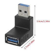 Load image into Gallery viewer, USB 3.0 AM to USB 3.0 AF Adapter, Down Angle AM to AF