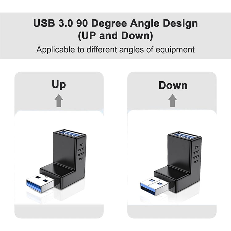USB 3.0 AM to USB 3.0 AF Adapter, Down Angle AM to AF