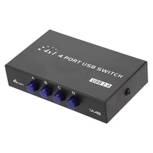 Load image into Gallery viewer, FENGJIE FJ-IA4B-C 4 Ports High Speed USB 2.0 Key-Press Switcher Share Switch Box for PC Computer Scanner Printer, FENGJIE FJ-IA4B-C