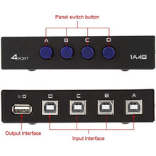 Load image into Gallery viewer, FENGJIE FJ-IA4B-C 4 Ports High Speed USB 2.0 Key-Press Switcher Share Switch Box for PC Computer Scanner Printer, FENGJIE FJ-IA4B-C