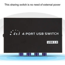 Load image into Gallery viewer, FENGJIE FJ-IA4B-C 4 Ports High Speed USB 2.0 Key-Press Switcher Share Switch Box for PC Computer Scanner Printer, FENGJIE FJ-IA4B-C