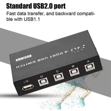 Load image into Gallery viewer, FENGJIE FJ-IA4B-C 4 Ports High Speed USB 2.0 Key-Press Switcher Share Switch Box for PC Computer Scanner Printer, FENGJIE FJ-IA4B-C