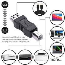 Load image into Gallery viewer, USB 2.0 A Female to B Male Adapter Connector AF to BM Converter for Printer