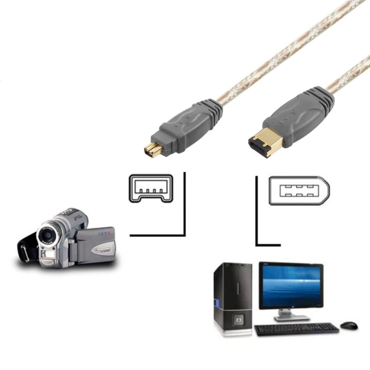 IEEE 1394 FireWire 6 Pin to 4 Pin Cable, Length: 5m, 6Pin to 4Pin(5m)