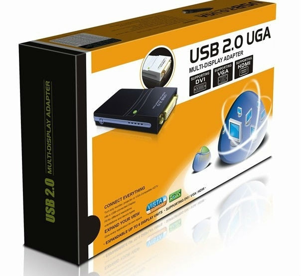 USB 2.0 to VGA, DVI, HDMI Adapter, Resolution: 1280*1024, Resolution: 1280*1024, Resolution: 1920*1080, Resolution: 2048*1152