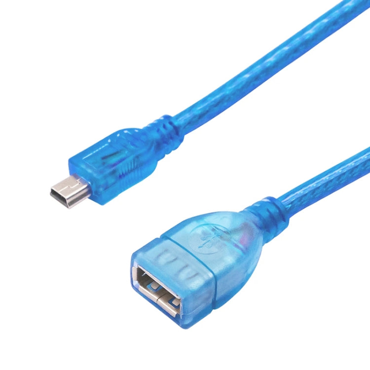 Mini 5-pin USB to USB 2.0 AF OTG Adapter Cable, Length: 22cm (Blue), 22cm