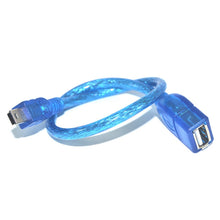 Load image into Gallery viewer, Mini 5-pin USB to USB 2.0 AF OTG Adapter Cable, Length: 22cm (Blue), 22cm
