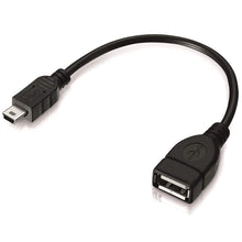 Load image into Gallery viewer, Mini 5-pin USB to USB 2.0 AF OTG Adapter Cable, Mini USB, 12cm(Black)