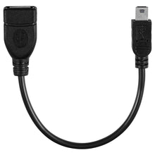 Load image into Gallery viewer, Mini 5-pin USB to USB 2.0 AF OTG Adapter Cable, Mini USB, 12cm(Black)