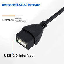 Load image into Gallery viewer, Mini 5-pin USB to USB 2.0 AF OTG Adapter Cable, Mini USB, 12cm(Black)