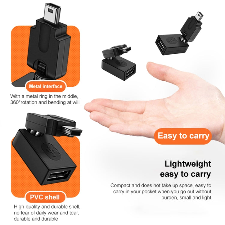 High Quality USB 2.0 AF to OTG Mini USB Adapter, Support 360 Degree Rotation, USB 2.0 AF