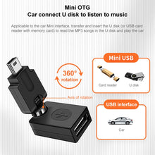 Load image into Gallery viewer, High Quality USB 2.0 AF to OTG Mini USB Adapter, Support 360 Degree Rotation, USB 2.0 AF