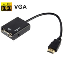 Load image into Gallery viewer, 26cm HDMI to VGA + Audio Output Video Conversion Cable with 3.5mm Audio Cable, Support Full HD 1080P, Length: 26cm