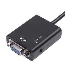 Load image into Gallery viewer, 26cm HDMI to VGA + Audio Output Video Conversion Cable with 3.5mm Audio Cable, Support Full HD 1080P, Length: 26cm
