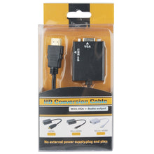 Load image into Gallery viewer, 26cm HDMI to VGA + Audio Output Video Conversion Cable with 3.5mm Audio Cable, Support Full HD 1080P, Length: 26cm