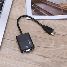 Load image into Gallery viewer, 26cm HDMI to VGA + Audio Output Video Conversion Cable with 3.5mm Audio Cable, Support Full HD 1080P, Length: 26cm