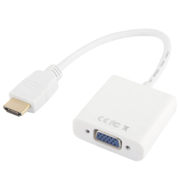 24cm Full HD 1080P HDMI to VGA + Audio Output Cable for Computer / DVD / Digital Set-top Box / Laptop / Mobile Phone / Media Player, Length: 24cm, Length: 24cm(White)