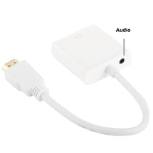 Load image into Gallery viewer, 24cm Full HD 1080P HDMI to VGA + Audio Output Cable for Computer / DVD / Digital Set-top Box / Laptop / Mobile Phone / Media Player, Length: 24cm, Length: 24cm(White)