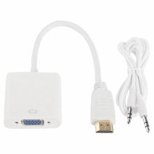 Load image into Gallery viewer, 24cm Full HD 1080P HDMI to VGA + Audio Output Cable for Computer / DVD / Digital Set-top Box / Laptop / Mobile Phone / Media Player, Length: 24cm, Length: 24cm(White)