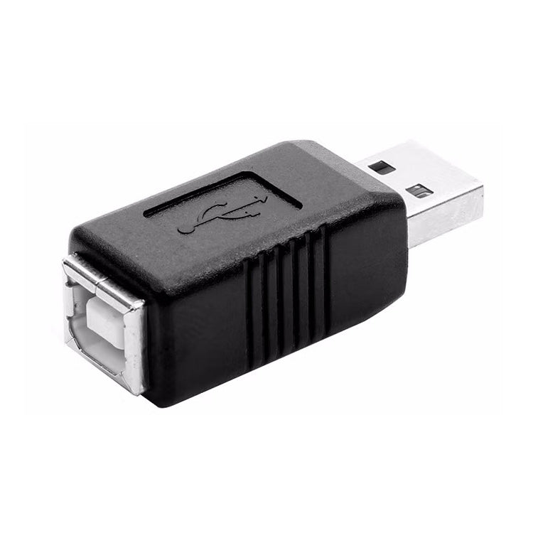 USB 2.0 AM to BF Printer Adapter Converter, USB 2.0 AM  (Black)