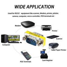 Load image into Gallery viewer, Serial RS232 DB9 9 Pin Female to Female Adapter Converter, RS232 Male to Male, RS232 Female to Female