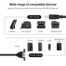 Load image into Gallery viewer, USB 2.0 Type-B Male to USB 2.0 Female Printer / Scanner Adapter Cable for HP, Dell, Epson, Length: 50cm