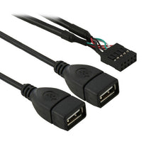 Load image into Gallery viewer, 10 Pin Motherboard Female Header to 2 USB 2.0 Female Adapter Cable, Length: 50cm, 10 Pin Motherboard to 2 USB AF