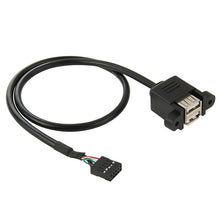 Load image into Gallery viewer, 10 Pin Motherboard Female Header to 2 USB 2.0 Female Adapter Cable, Length: 50cm, 10 Pin Motherboard to 2 USB
